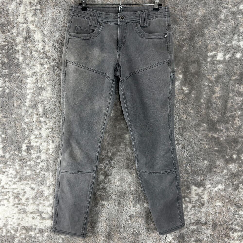 Kuhl Sz 4 Short Gray Skinny Jeans Stretch Denim Pants Outdoor Hiking Grunge Gorp